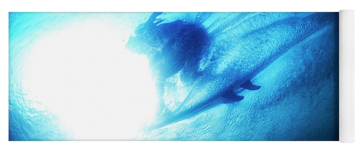 Surfing Yoga Mat featuring the photograph Blue Barrel by Nik West