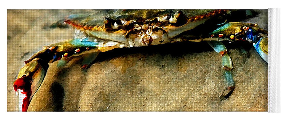 Crab Yoga Mat featuring the photograph Blue Crab by Joan McCool