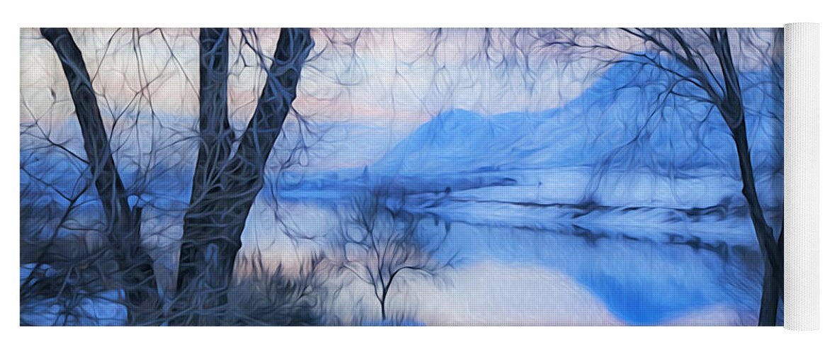 Blue Yoga Mat featuring the photograph Blue Landscape by Theresa Tahara