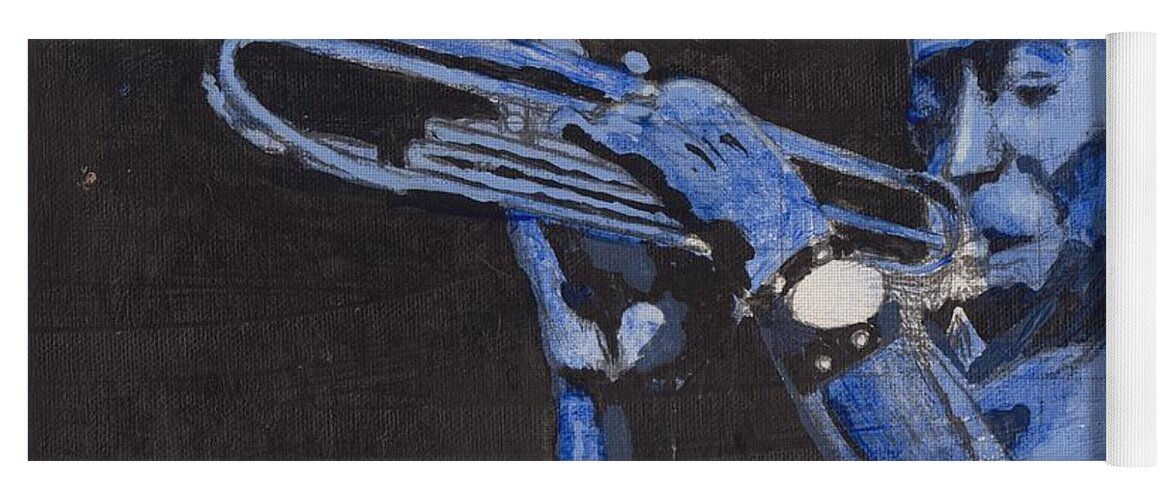 Miles Davis Yoga Mat featuring the painting Blue Miles by David Jackson
