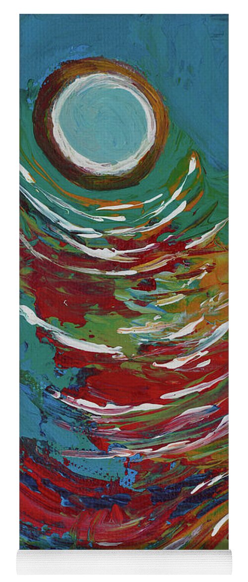 Blue Moon Painting Yoga Mat featuring the painting Blue Moon On The Water by Donna Blackhall