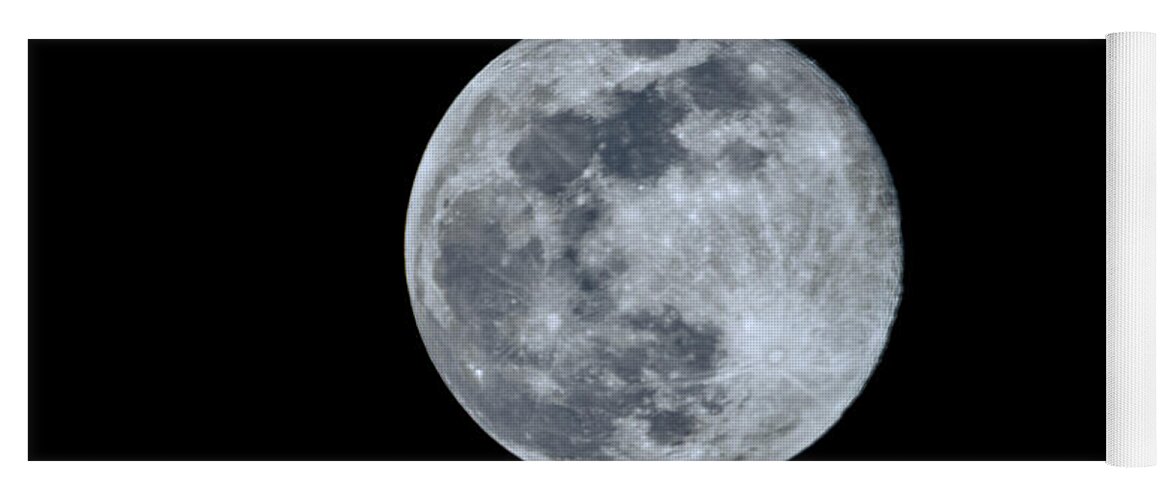Moon Yoga Mat featuring the photograph Blue Moonscape Photography 3644A by Ricardos Creations