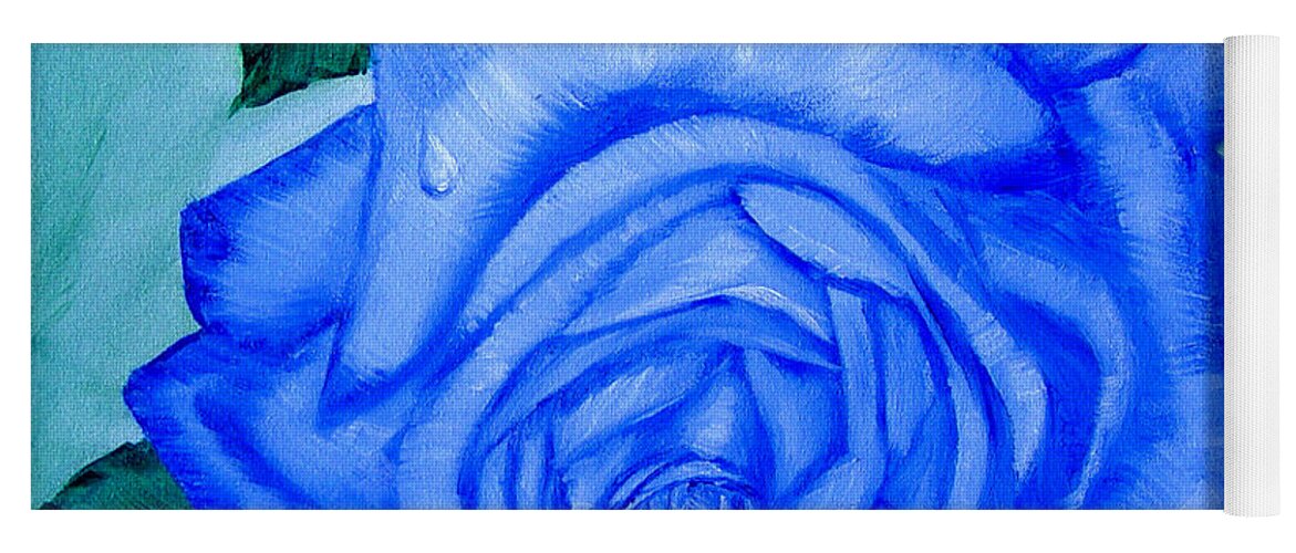 Rose Yoga Mat featuring the painting Blue Rose by Quwatha Valentine