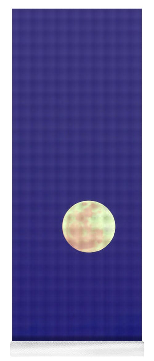 Moon Yoga Mat featuring the photograph Blue - Sky - Full - Moon by D Hackett