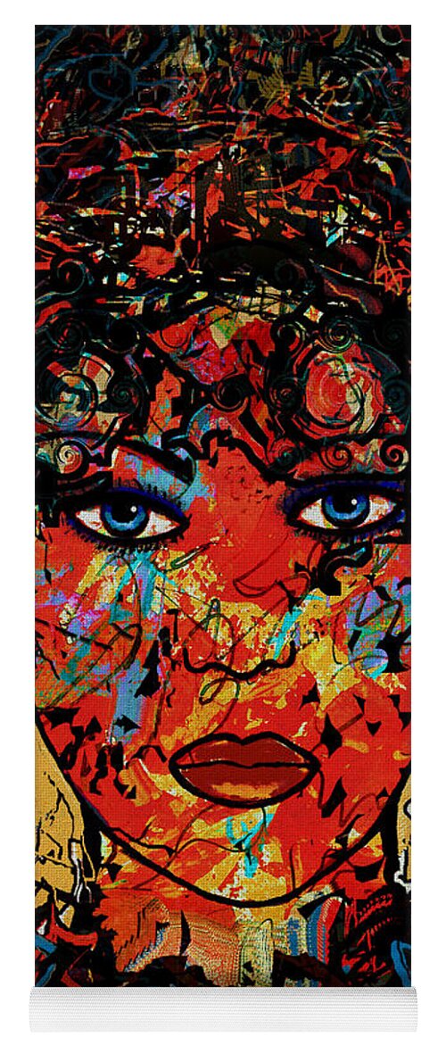 Woman Yoga Mat featuring the painting Blue Stare by Natalie Holland