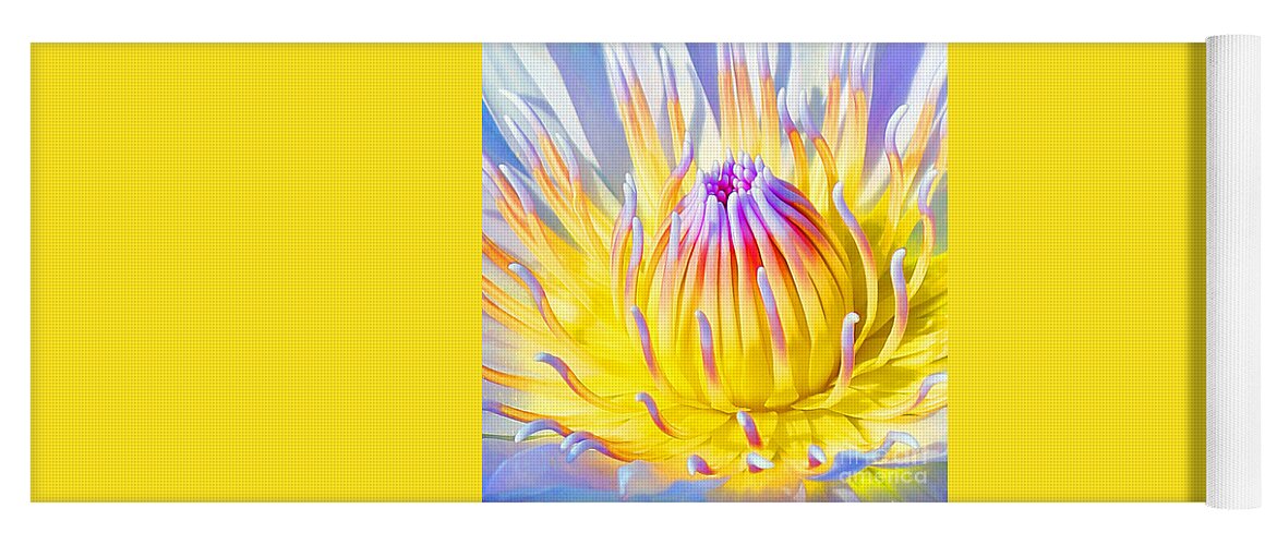  Blue Lotuses Yoga Mat featuring the photograph Blue Yellow Lily by Jennifer Robin