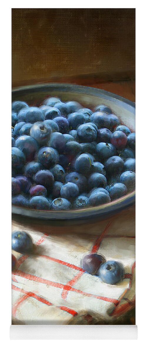 Blueberries Yoga Mat featuring the painting Blueberries by Robert Papp