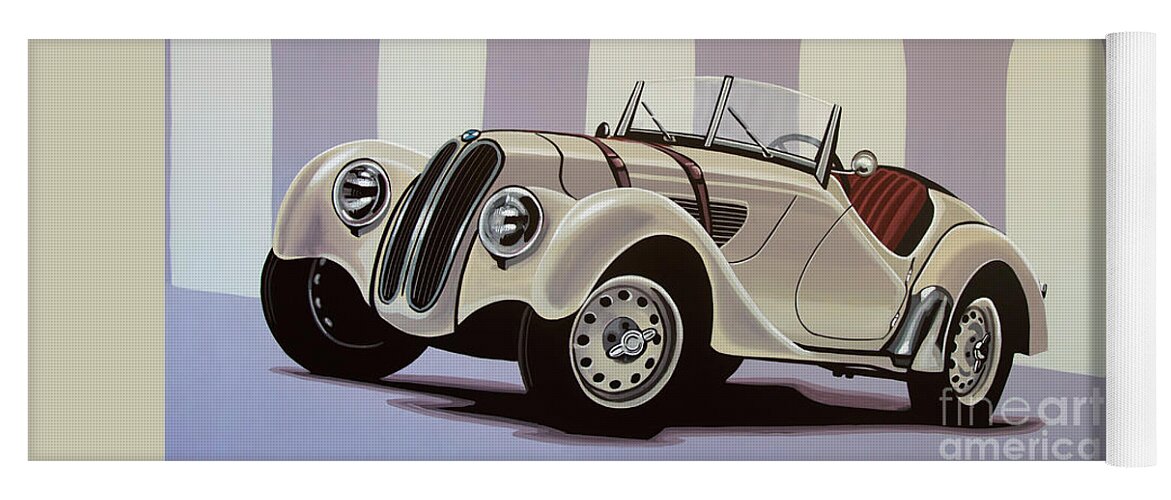 Bmw 328 Roadster Yoga Mat featuring the painting BMW 328 Roadster 1936 Painting by Paul Meijering