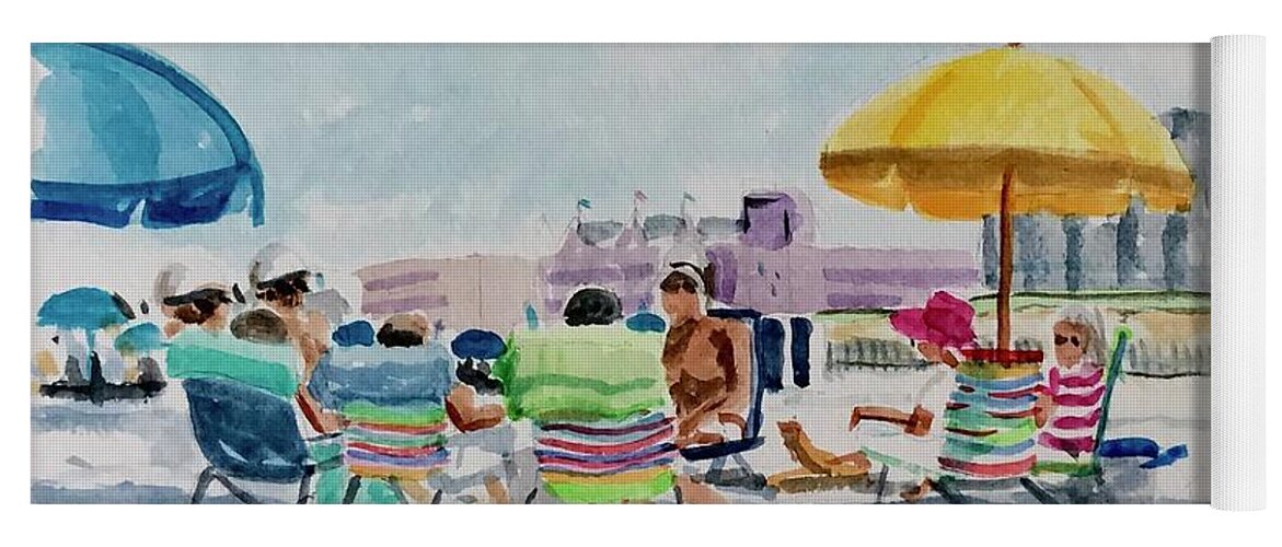 Beachwatercolor Yoga Mat featuring the painting Board Meeting by Maggii Sarfaty