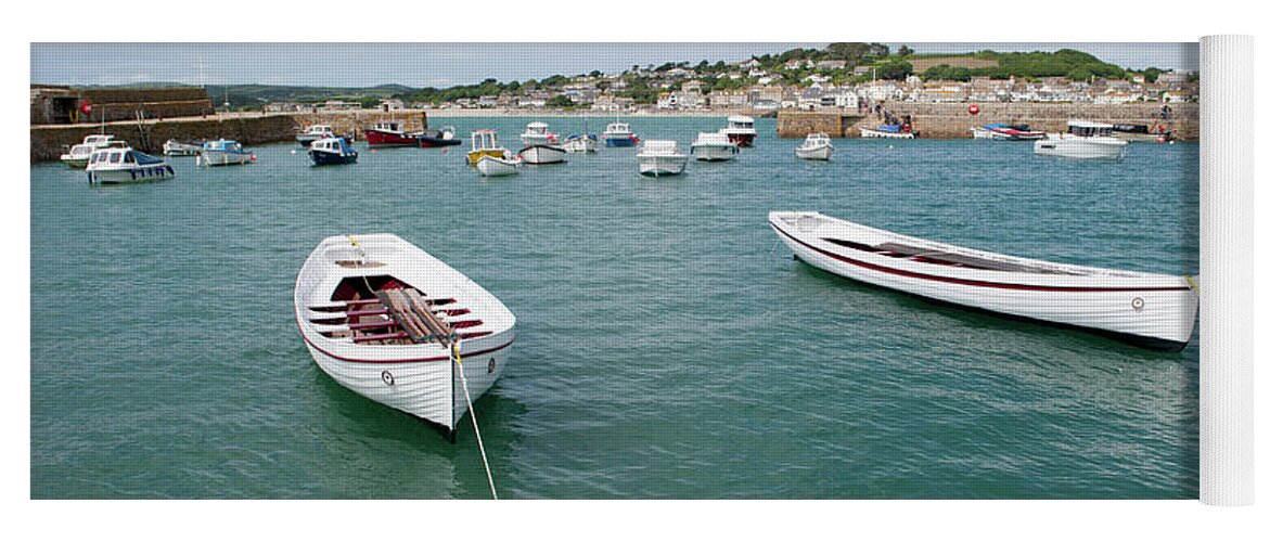 Helen Northcott Yoga Mat featuring the photograph Boats in Habour by Helen Jackson