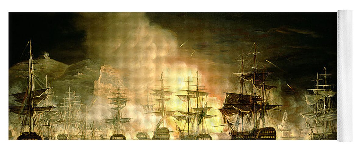 Bombardment Of Algiers Yoga Mat featuring the painting Bombardment of Algiers by Thomas Luny