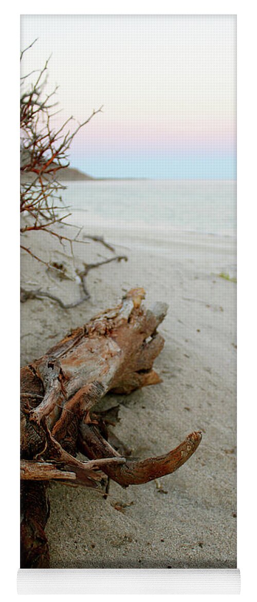 Driftwood Yoga Mat featuring the photograph Bonanza Beach Driftwood by Becqi Sherman