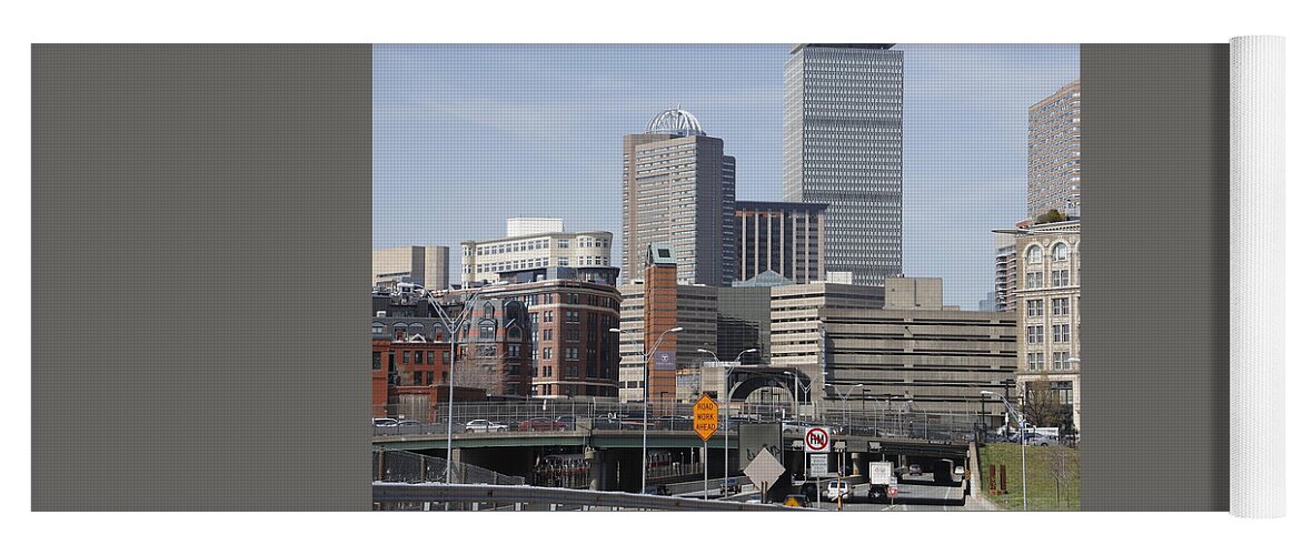 Horizontal Photo Yoga Mat featuring the photograph Downtown Boston by Valerie Collins