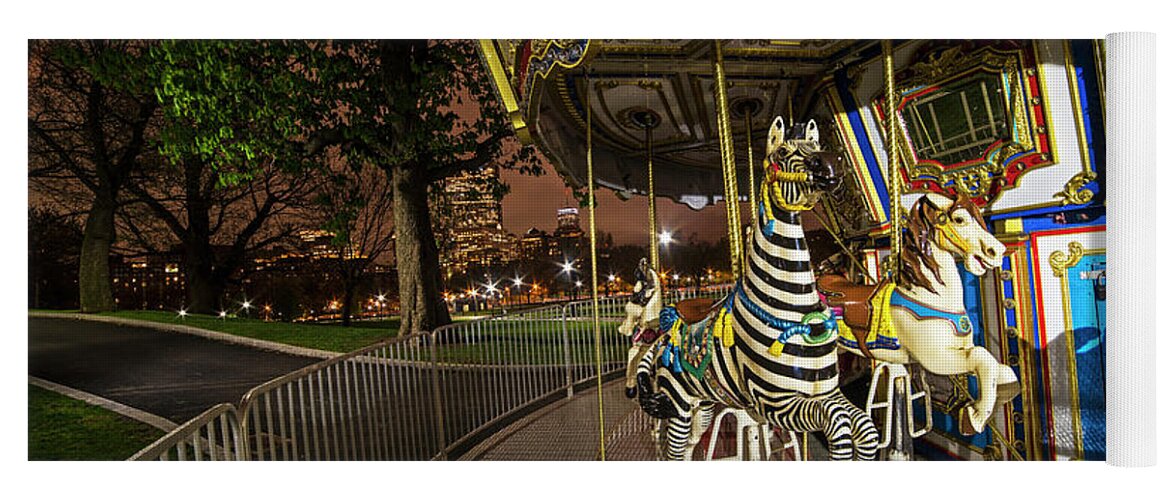 Boston Yoga Mat featuring the photograph Boston Common Carousel Boston MA by Toby McGuire