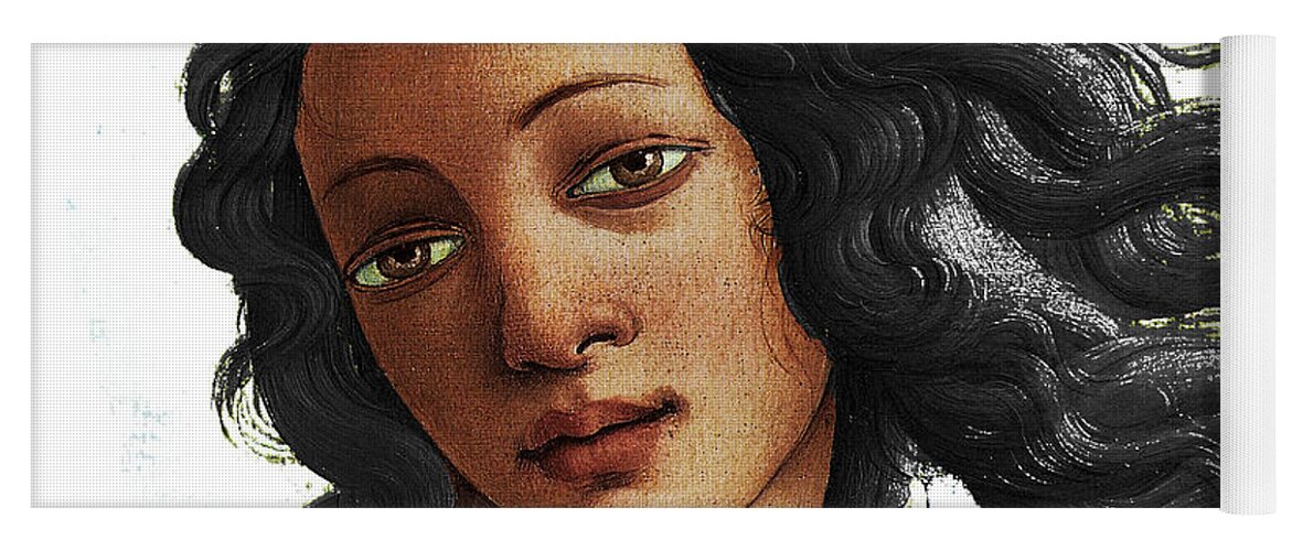 Sandro Botticelli Yoga Mat featuring the painting Botticelli American Venus Black Lives Matter by Tony Rubino