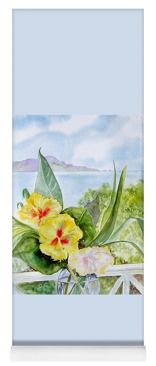 Flowers Yoga Mat featuring the painting Bounty on the Balcony by Diane Kirk