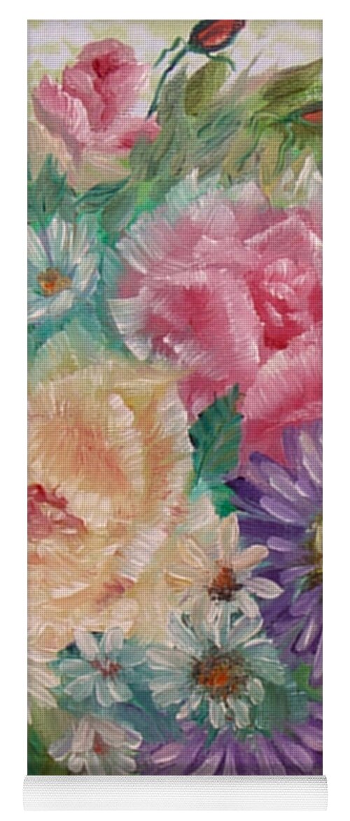 Rose Yoga Mat featuring the painting Bouquet 2 by Quwatha Valentine