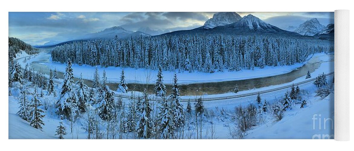 Bow River Yoga Mat featuring the photograph Bow River Valley Panorama by Adam Jewell