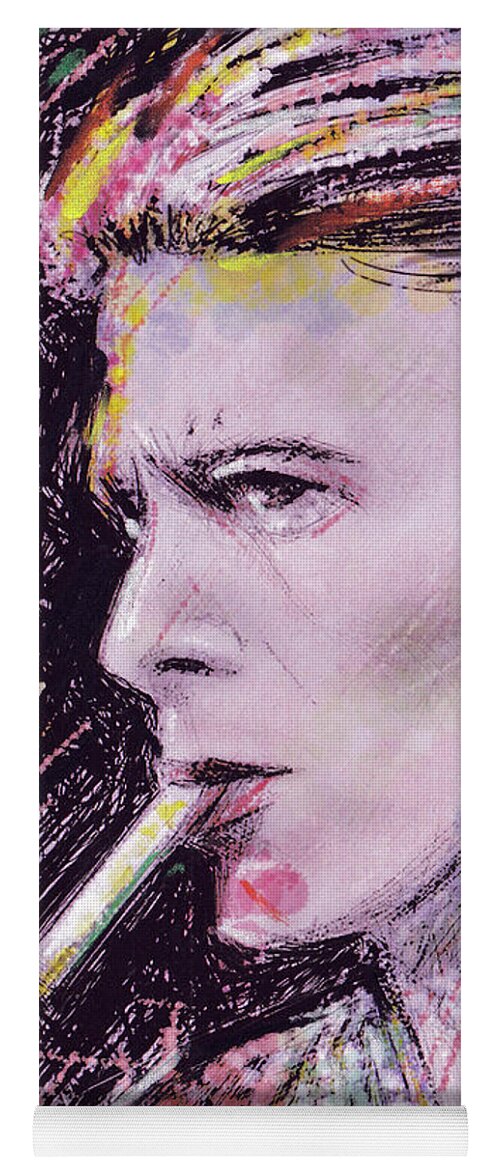 David Bowie Yoga Mat featuring the mixed media David Bowie Golden Years by Mark Tonelli