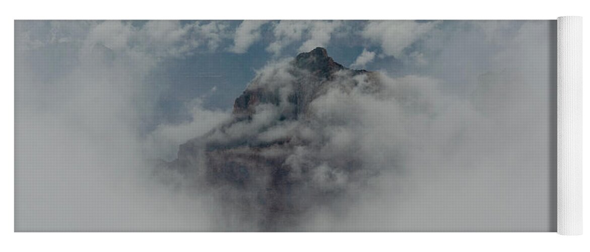 Grand Canyon Yoga Mat featuring the photograph Brahma Temple in a sea of clouds by Gaelyn Olmsted