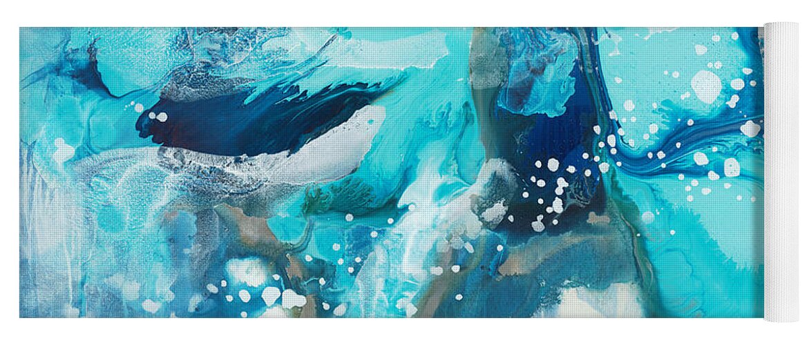 Abstract Yoga Mat featuring the painting Brave Depths by Claire Desjardins