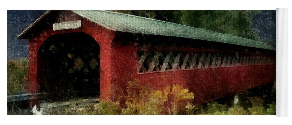 Bridge Yoga Mat featuring the painting Bridge to the Past by RC DeWinter