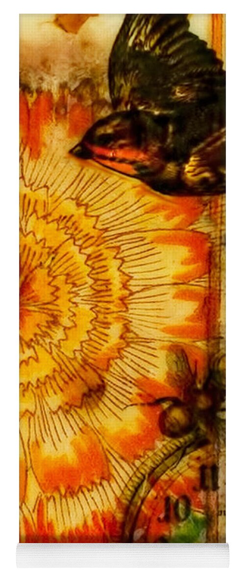 Bright Life Yoga Mat featuring the painting Bright Life Encaustic by Bellesouth Studio
