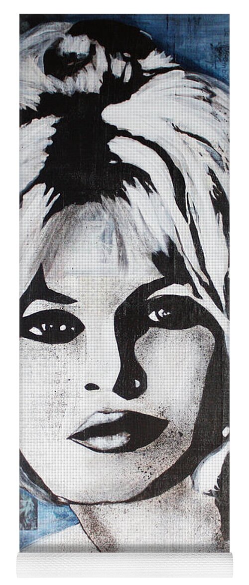 Brigitte Bardot Yoga Mat featuring the painting BRIGITTE BARDOT La Madrague by Kathleen Artist PRO