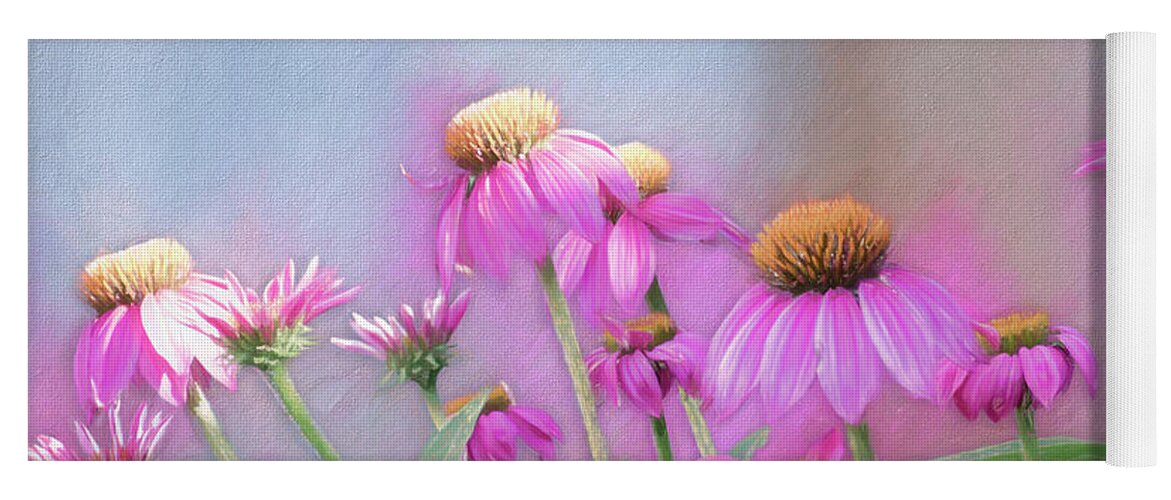 Garden Yoga Mat featuring the photograph Brilliant Wild Berry Cone Flower by Leslie Montgomery