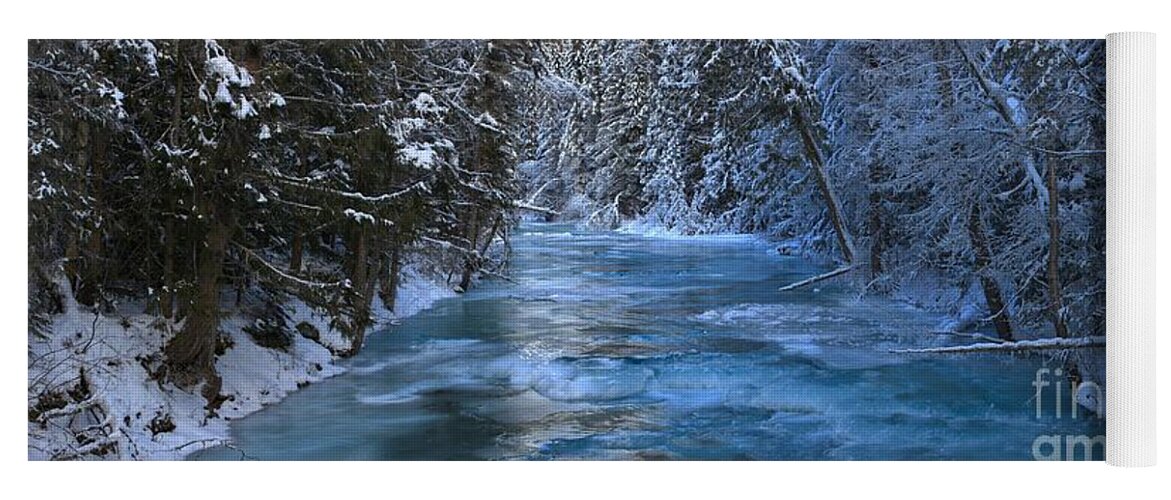 Robson River Yoga Mat featuring the photograph British Columbia Icy Blues by Adam Jewell