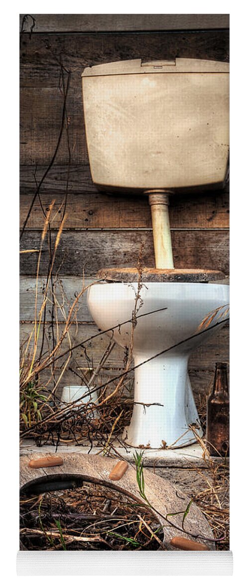 Abandoned Yoga Mat featuring the photograph Broken Toilet by Carlos Caetano