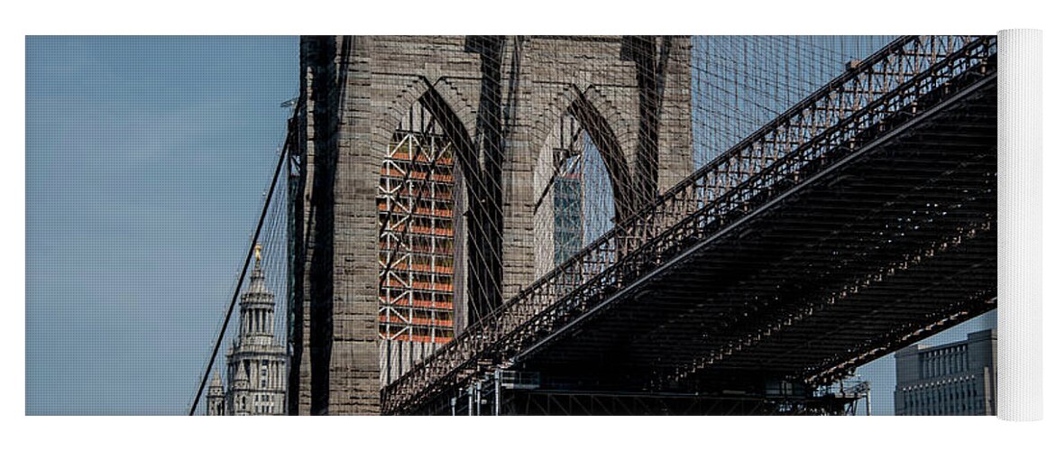  Yoga Mat featuring the photograph Brooklyn Bridge by Alan Goldberg