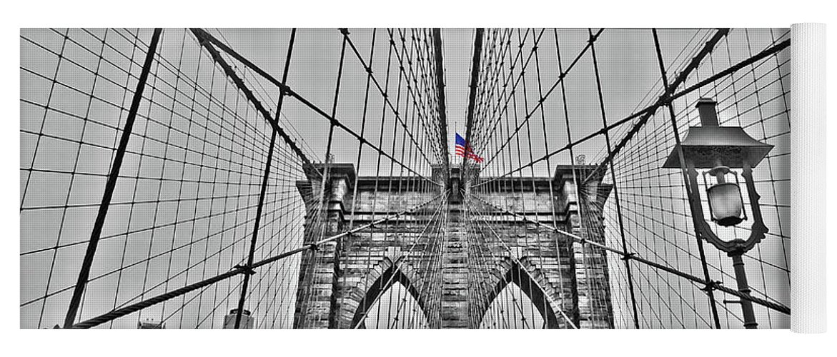 North America Yoga Mat featuring the photograph Brooklyn Bridge - NYC by Juergen Weiss