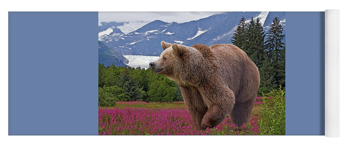 Brown Bear Yoga Mat featuring the photograph Brown Bear 2 by Larry Linton