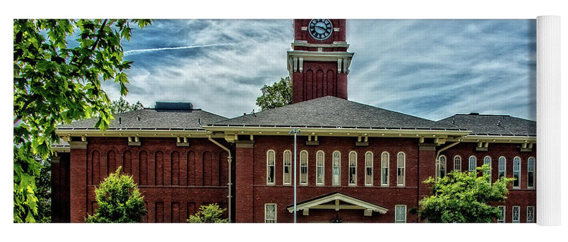 Bryan Hall Yoga Mat featuring the photograph Bryan Hall Clock Tower by Ed Broberg