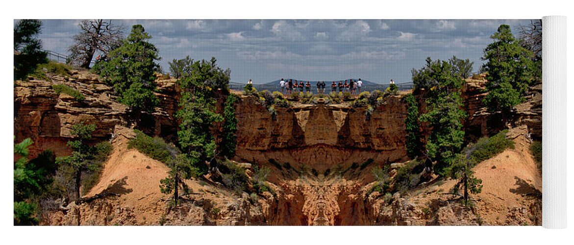 Bryce Canyon National Park Yoga Mat featuring the photograph Bryce Point Bryce Canyon Utah 01 Mirrored 01 by Thomas Woolworth