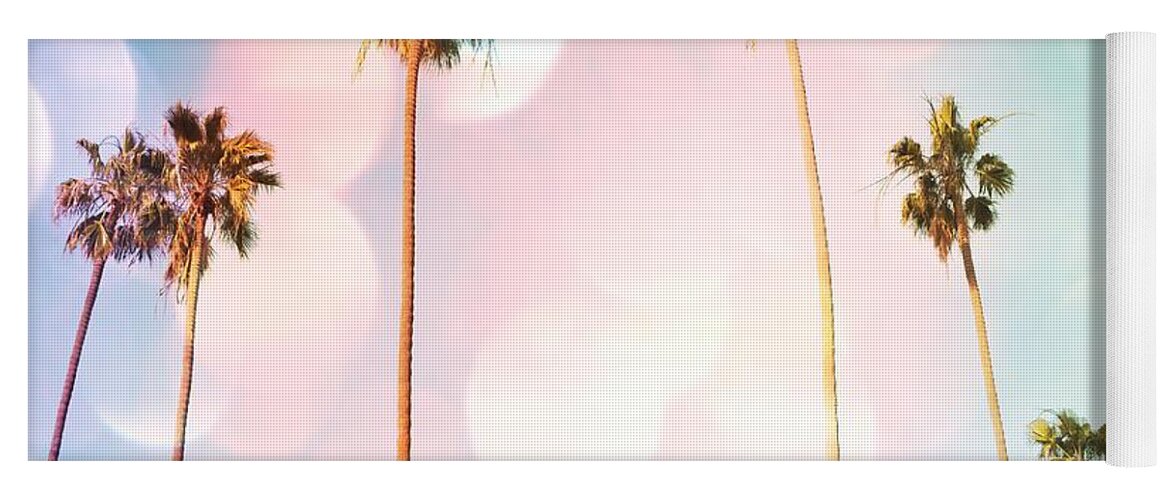 Bubble Gum Palm Trees Yoga Mat featuring the photograph Bubble Gum Palm Trees by Marianna Mills