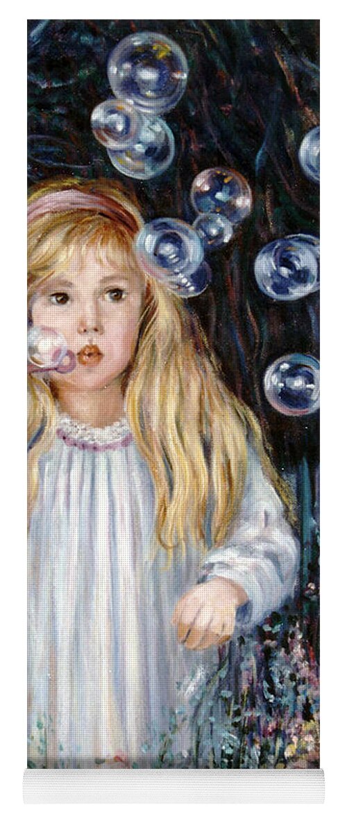 Children Yoga Mat featuring the painting Bubbles by Marie Witte