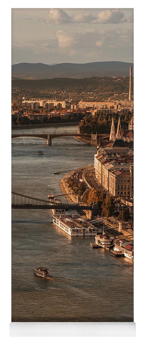 Urban Yoga Mat featuring the photograph Budapest in the morning sun by Jaroslaw Blaminsky