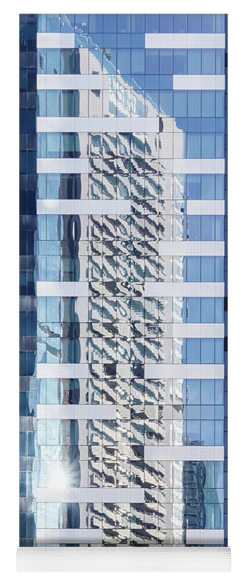 Abstract Yoga Mat featuring the photograph Building Reflection by Rick Deacon