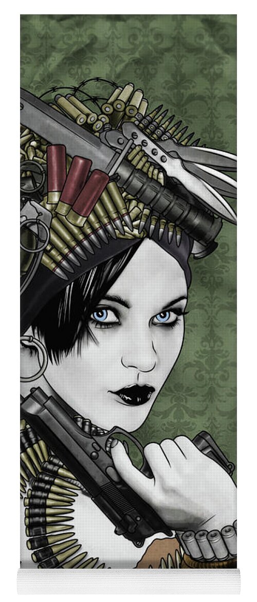 Bullets Yoga Mat featuring the digital art Bullets Is My Business by Jason Casteel