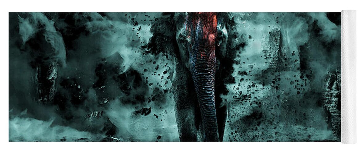Elephant Yoga Mat featuring the digital art Bursting Through by Pelo Blanco Photo