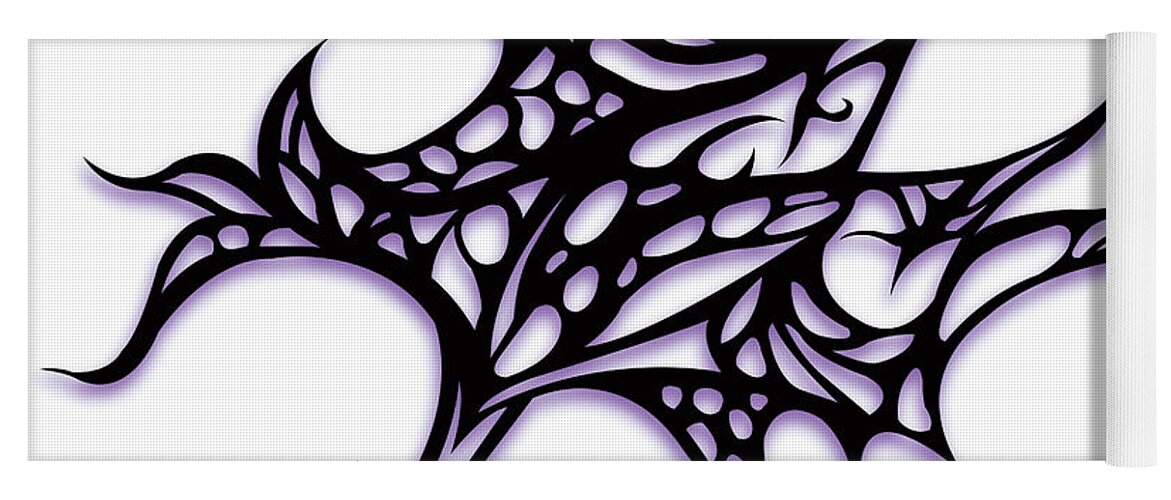 Jamie Lynn Gabrich Yoga Mat featuring the digital art Bushal a Thorns Purple by JamieLynn Warber