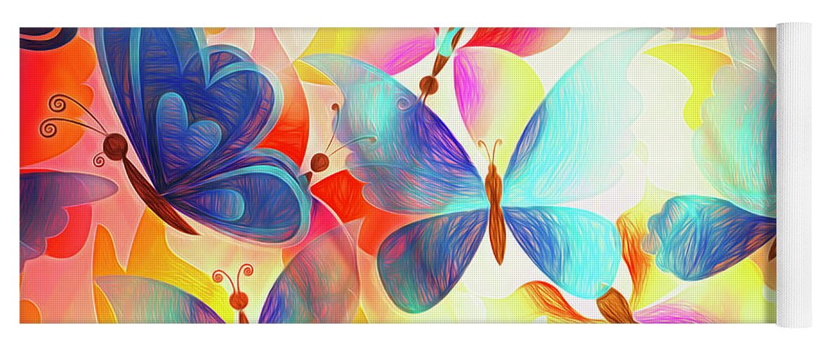 Butterfly Yoga Mat featuring the photograph Butterflights by Bill and Linda Tiepelman