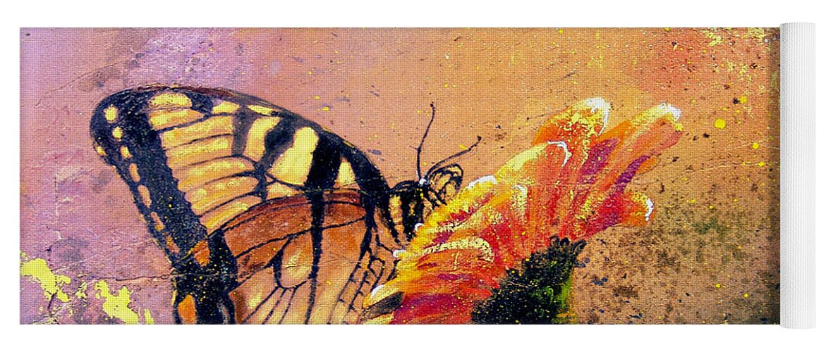 Nature Yoga Mat featuring the painting Butterfly by Andrew King