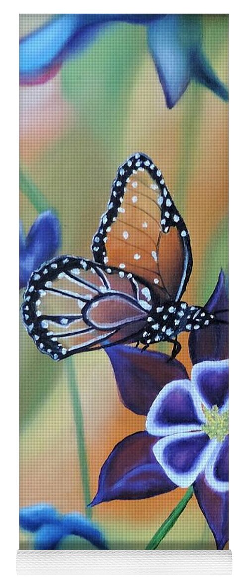 Natures Beauty Yoga Mat featuring the painting Butterfly series#4 by Dianna Lewis