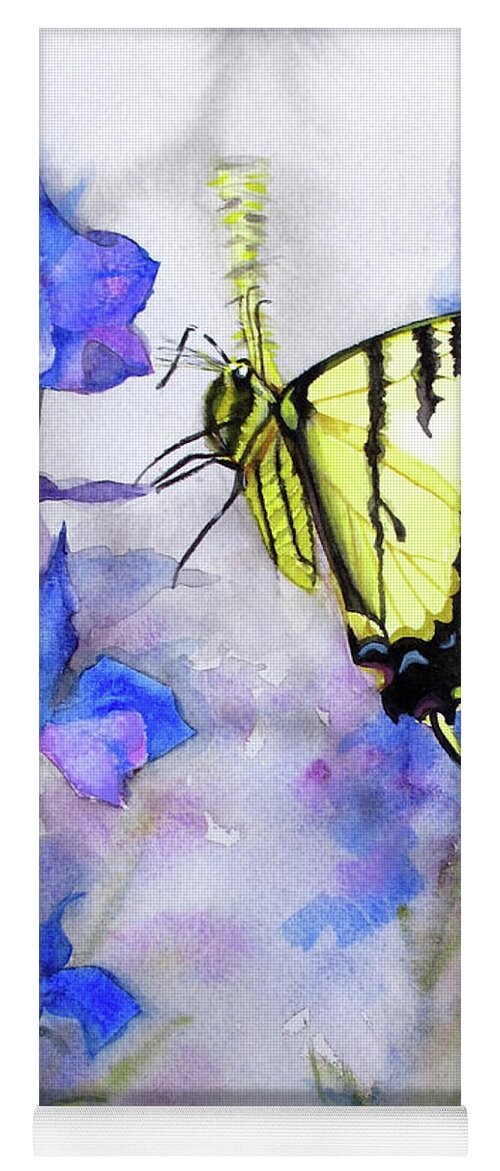 Tiger Swallowtail Butterfly Yoga Mat featuring the painting Butteryfly Delight by Bonnie Rinier