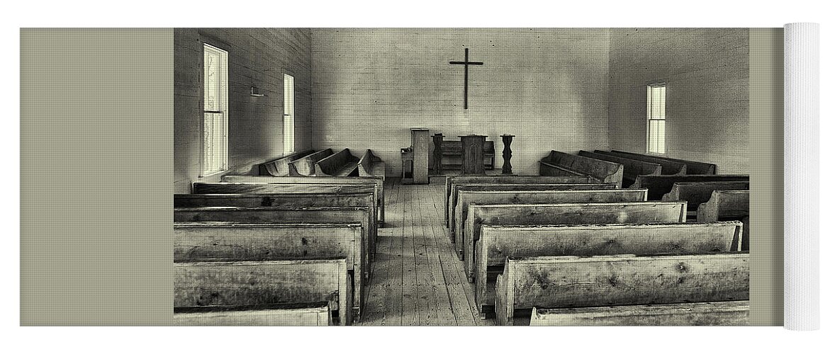 Church Yoga Mat featuring the photograph Cades Cove Methodist Church by Jim Cook