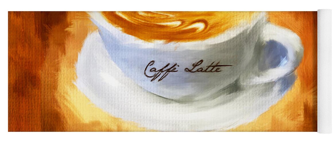 Coffee Yoga Mat featuring the digital art Caffe Latte by Lourry Legarde