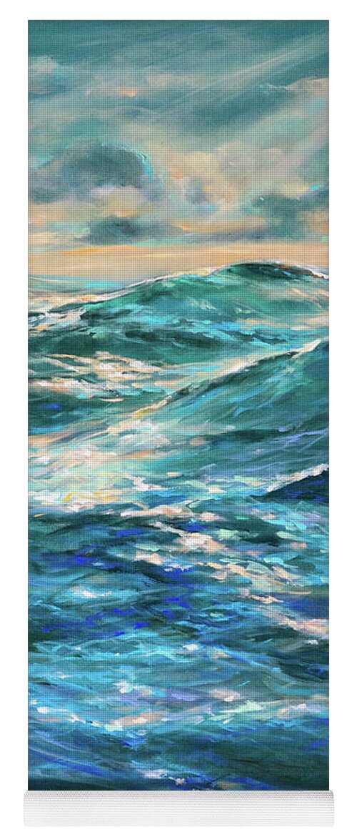 Ocean Yoga Mat featuring the painting Calm Before by Linda Olsen